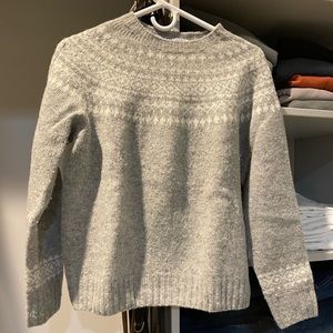 Scotland Calling for Guideboat gray and white wool sweater